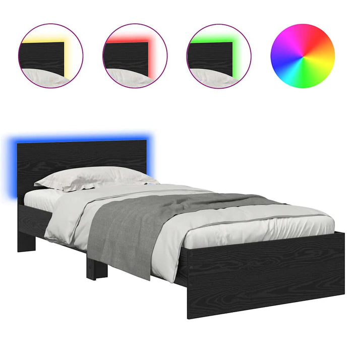 Cadru de pat Stejar Negru 90 x 190 cm Lemn compozit - WALTI WALTI