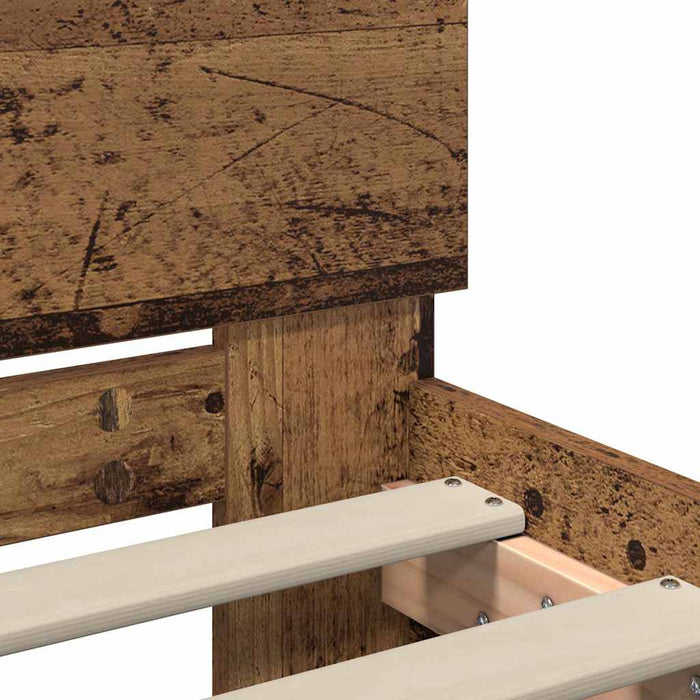 Cadru de pat cu headboard Lemn Vechi 75 x 190 cm Lemn compozit - WALTI WALTI