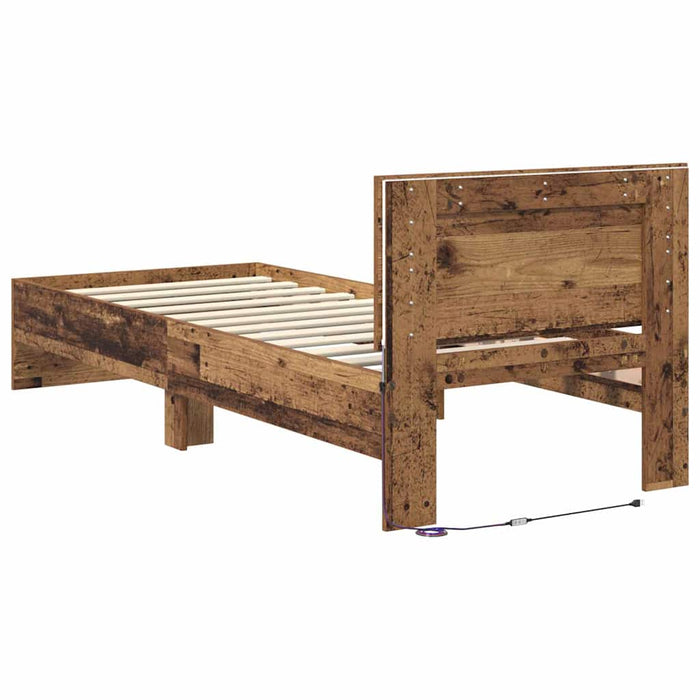 Cadru de pat cu headboard Lemn Vechi 75 x 190 cm Lemn compozit - WALTI WALTI