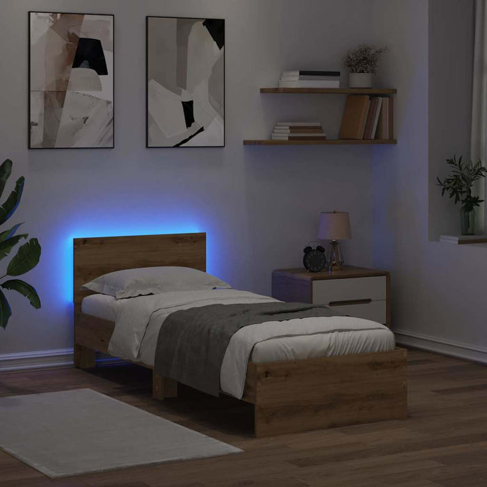 Cadru de pat Stejar Artizanal 75 x 190 cm Lemn compozit - WALTI WALTI