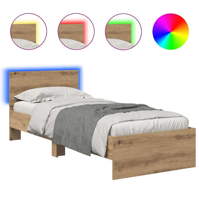 Cadru de pat Stejar Artizanal 75 x 190 cm Lemn compozit - WALTI WALTI