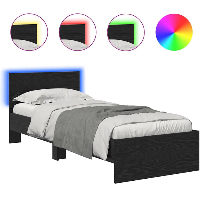 Cadru de pat Stejar Negru 75 x 190 cm Lemn compozit - WALTI WALTI