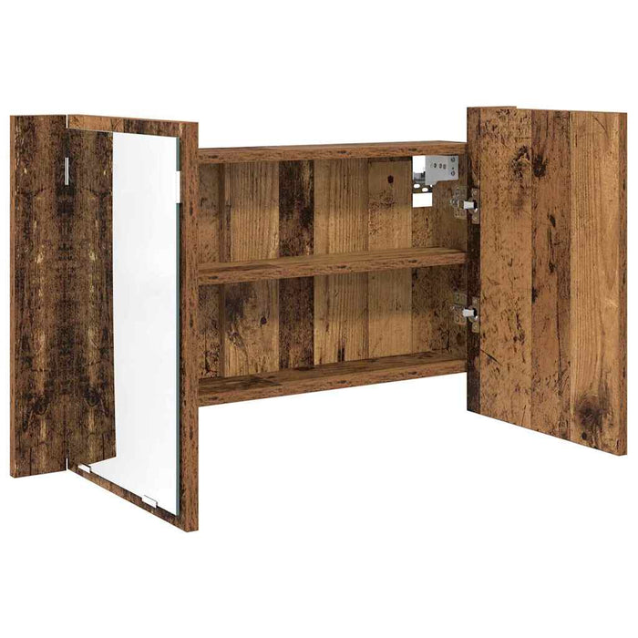 Dulap cu oglindă pentru baie cu raft Lemn Vechi 80 x 12 x 45 cm - WALTI WALTI