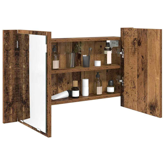 Dulap cu oglindă pentru baie cu raft Lemn Vechi 80 x 12 x 45 cm - WALTI WALTI