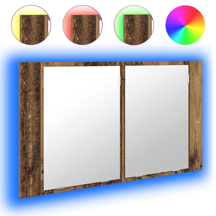 Dulap cu oglindă pentru baie cu raft Lemn Vechi 80 x 12 x 45 cm - WALTI WALTI