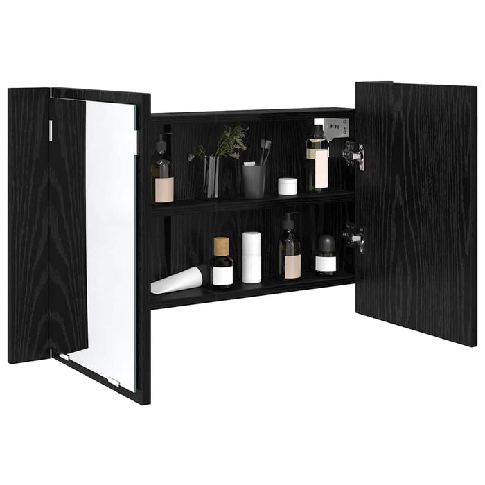 Dulap cu oglindă pentru baie Stejar Negru 80 x 12 x 45 cm - WALTI WALTI