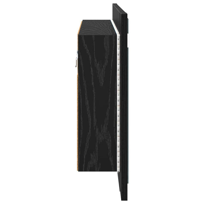 Dulap cu oglindă pentru baie Stejar Negru 80 x 12 x 45 cm - WALTI WALTI