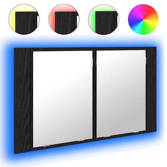 Dulap cu oglindă pentru baie Stejar Negru 80 x 12 x 45 cm - WALTI WALTI