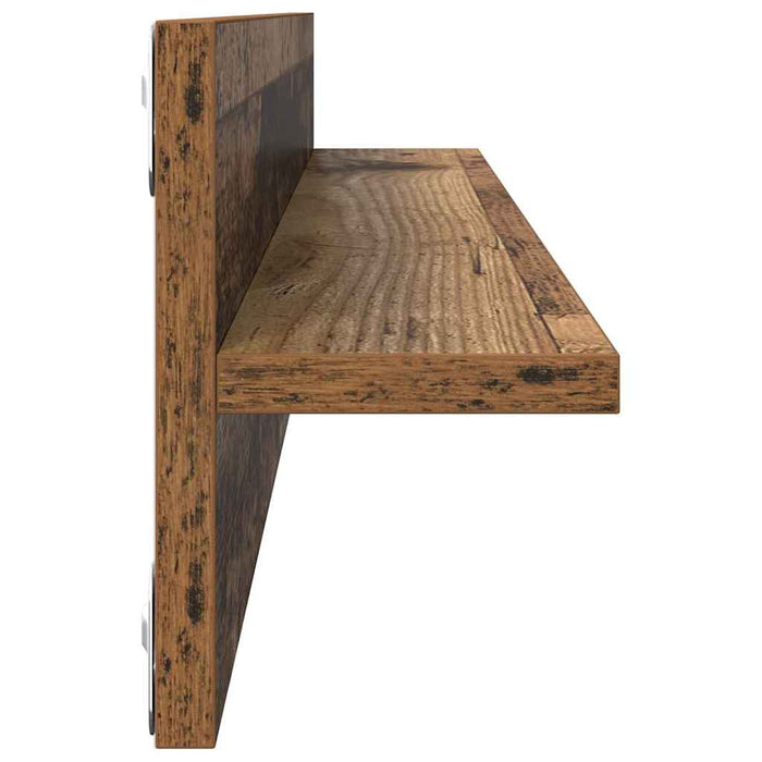 Șemele de perete cu raft 4 pcs Lemn Vechi 80 x 11,5 x 18 cm - WALTI WALTI