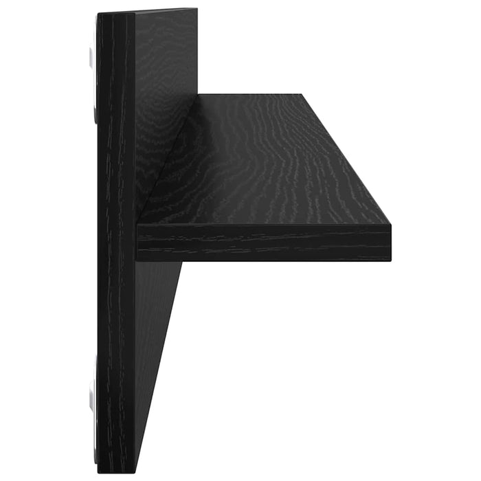 Șemele de perete cu raft 4 pcs Stejar Negru 80 x 11,5 x 18 cm - WALTI WALTI