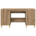 Birou cu raft Stejar Artizanal 140 x 50 x 75 cm Lemn compozit - WALTI WALTI