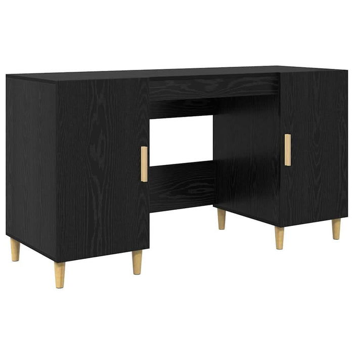 Birou cu raft Stejar Negru 140 x 50 x 75 cm Lemn compozit - WALTI WALTI