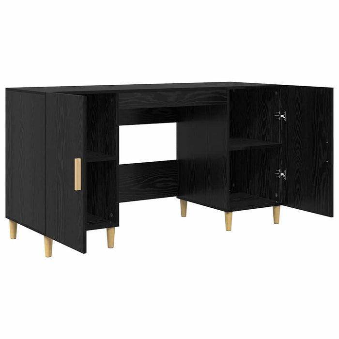 Birou cu raft Stejar Negru 140 x 50 x 75 cm Lemn compozit - WALTI WALTI