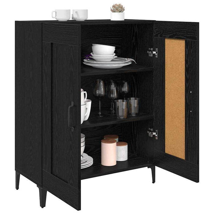 Bufet Stejar Negru 69,5 x 34 x 90 cm Lemn compozit - WALTI WALTI