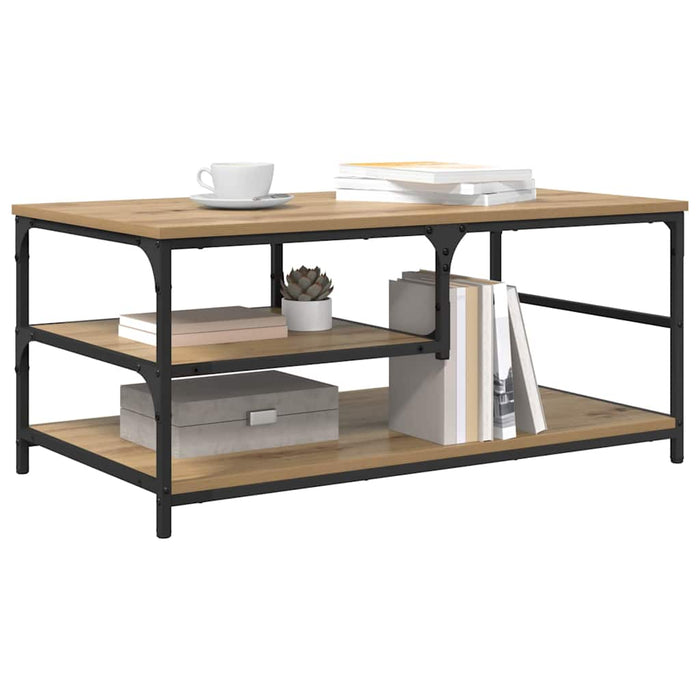 Masă de cafea Stejar Artizanal 90 x 49 x 40 cm Lemn compozit - WALTI WALTI