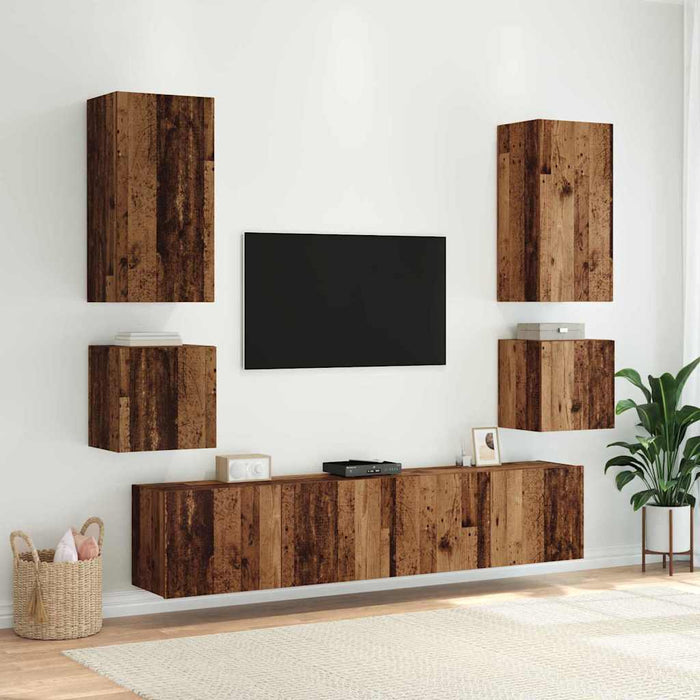 Dulap TV de perete Lemn Vechi 100 x 35 x 41 cm Lemn compozit - WALTI WALTI