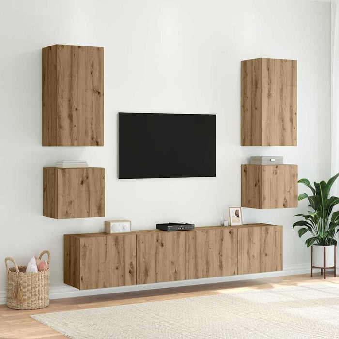 Dulap TV de perete Pe perete Stejar Artizanal 100 x 35 x 41 cm - WALTI WALTI