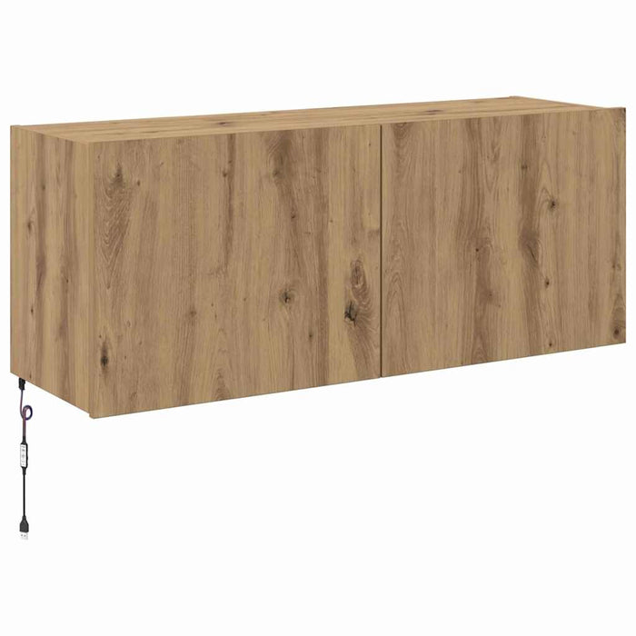 Dulap TV de perete Pe perete Stejar Artizanal 100 x 35 x 41 cm - WALTI WALTI