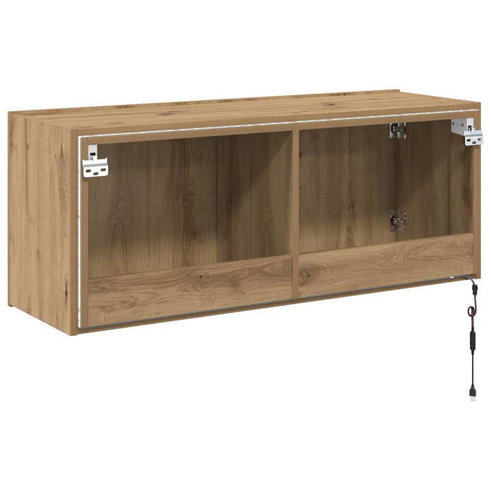 Dulap TV de perete Pe perete Stejar Artizanal 100 x 35 x 41 cm - WALTI WALTI