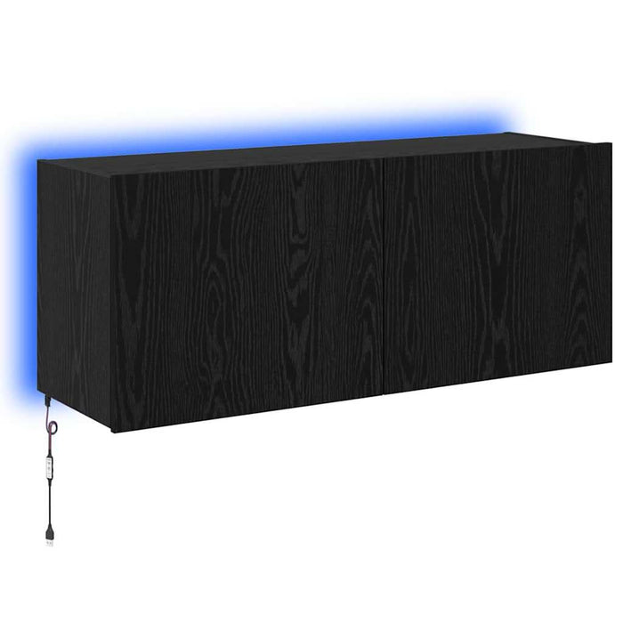 Dulap TV de perete Stejar Negru 100 x 35 x 41 cm Lemn compozit - WALTI WALTI