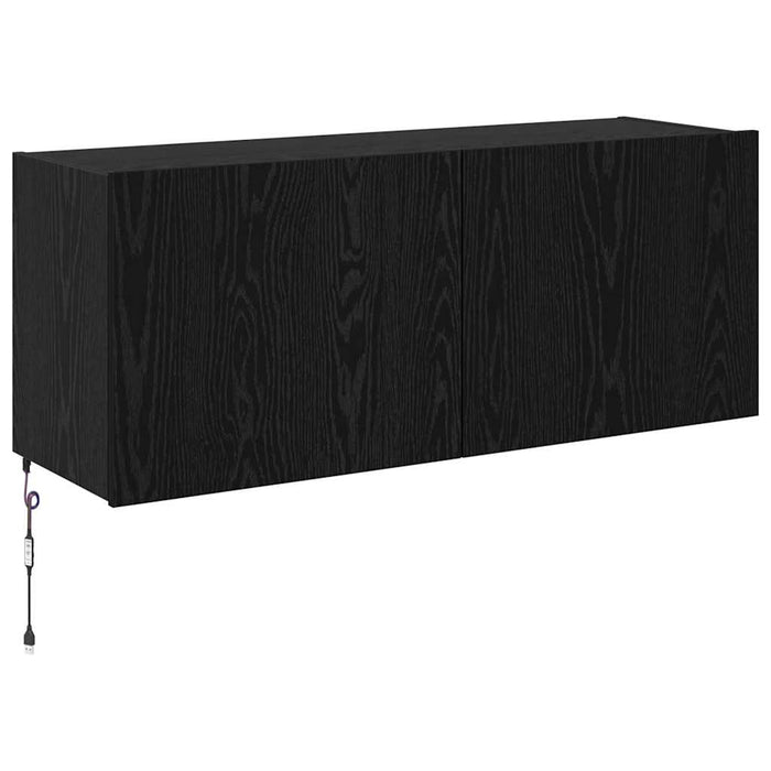 Dulap TV de perete Stejar Negru 100 x 35 x 41 cm Lemn compozit - WALTI WALTI