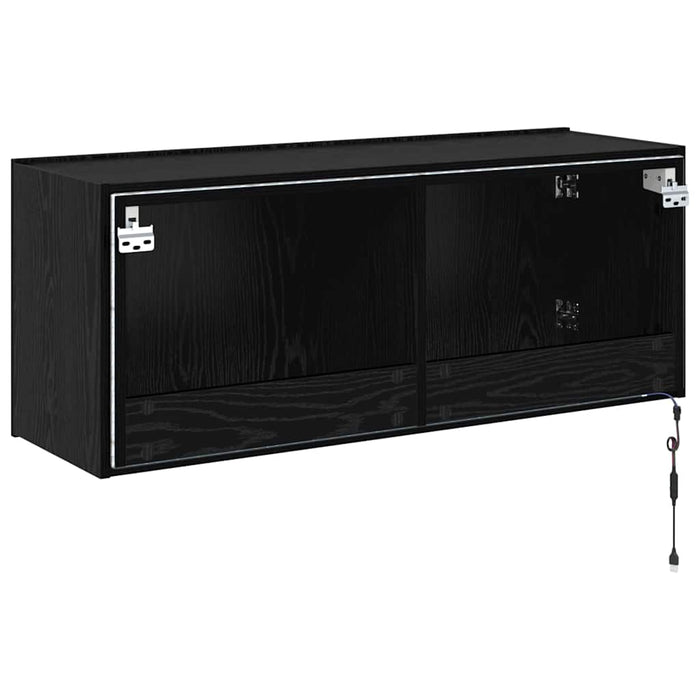 Dulap TV de perete Stejar Negru 100 x 35 x 41 cm Lemn compozit - WALTI WALTI