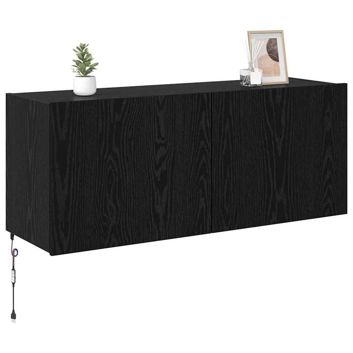 Dulap TV de perete Stejar Negru 100 x 35 x 41 cm Lemn compozit - WALTI WALTI