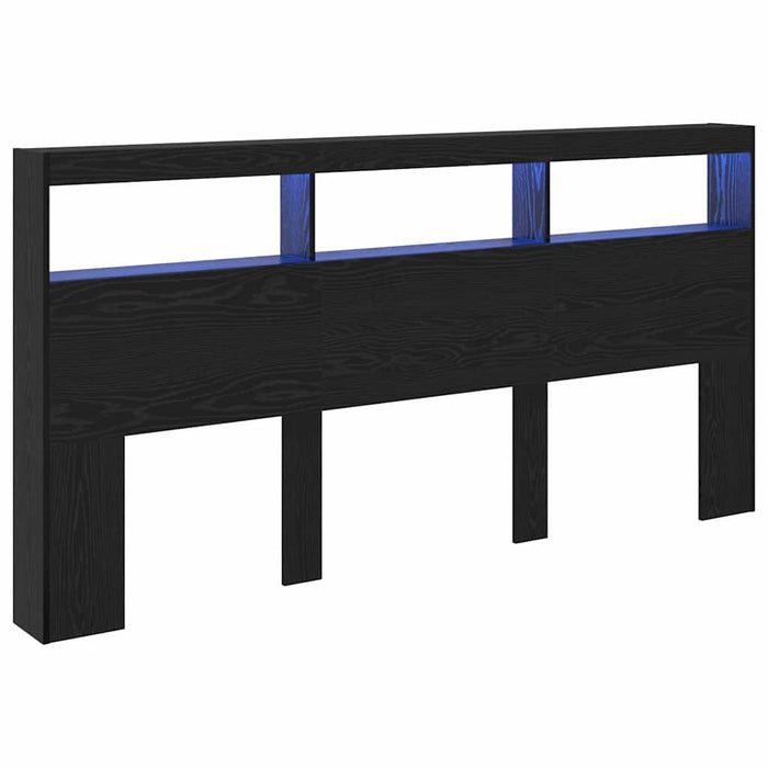 Tăblie cap cu raft Stejar Negru 200 x 17 x 102 cm Lemn compozit - WALTI WALTI