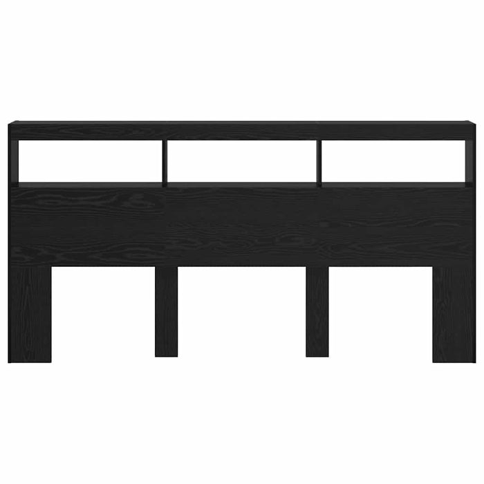 Tăblie cap cu raft Stejar Negru 200 x 17 x 102 cm Lemn compozit - WALTI WALTI