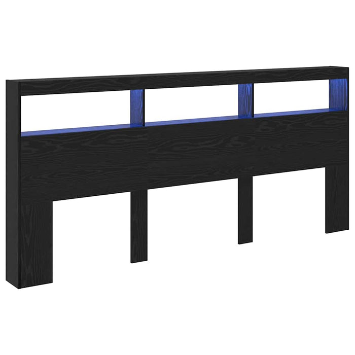 Tăblie cap cu raft Stejar Negru 220 x 17 x 102 cm Lemn compozit - WALTI WALTI