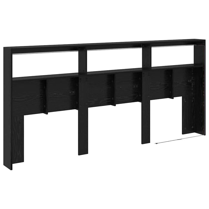 Tăblie cap cu raft Stejar Negru 220 x 17 x 102 cm Lemn compozit - WALTI WALTI