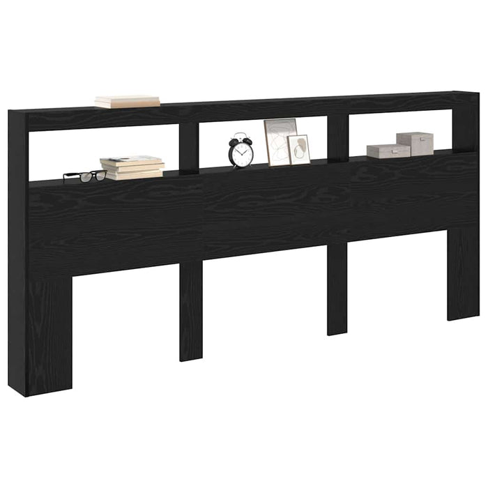 Tăblie cap cu raft Stejar Negru 220 x 17 x 102 cm Lemn compozit - WALTI WALTI