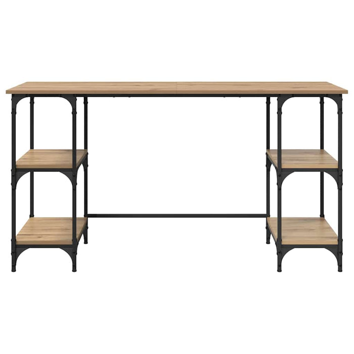Birou cu raft Stejar Artizanal 140 x 50 x 75 cm Lemn compozit - WALTI WALTI
