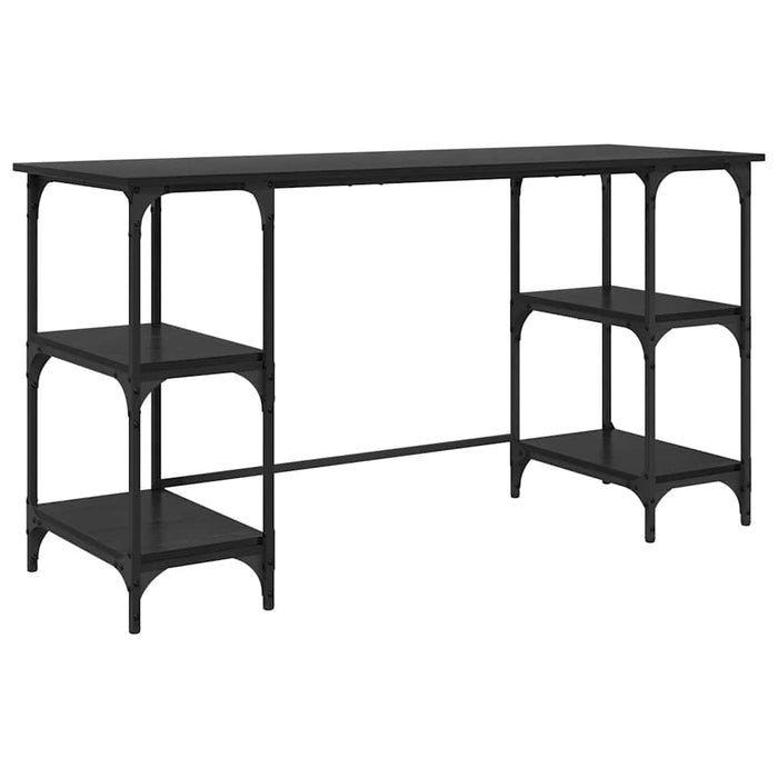 Birou cu raft Stejar Negru 140 x 50 x 75 cm Lemn compozit - WALTI WALTI