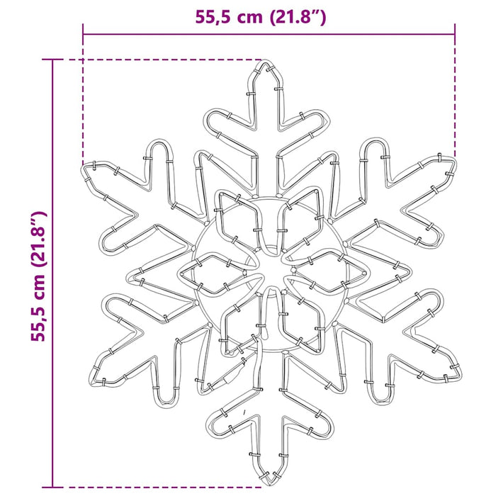 Fulger de Crăciun cu 156 LED albastru 55.5 x 55.5 x 0.75cm PVC - WALTI WALTI