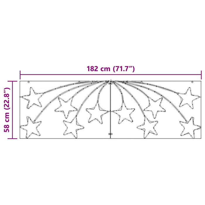 Stea de Crăciun cu 432 LED Multicolour 182 x 58 cm PVC - WALTI WALTI