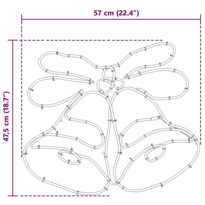Clopot de Crăciun cu 144 LED Multicolour 56 x 46 cm PVC - WALTI WALTI