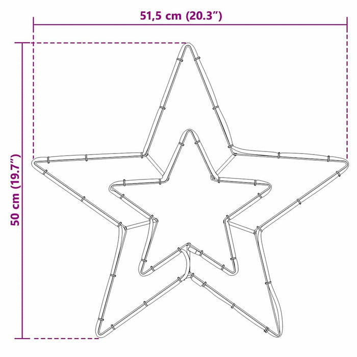 Steaua de Crăciun cu 72 LED Alb Rece 51.5 x 50 x 0.65 cm Fier - WALTI WALTI