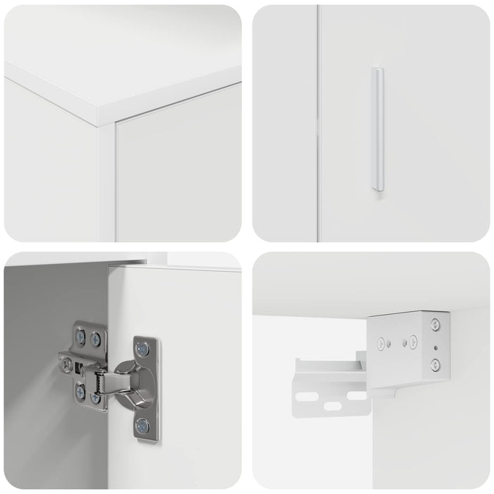Set comodă TV Pe perete 4 pcs Alb Lemn compozit - WALTI WALTI