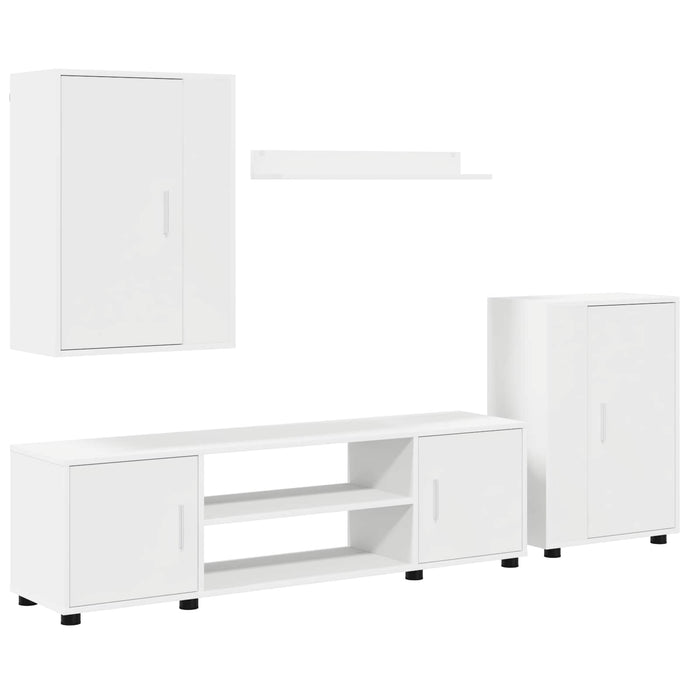 Set comodă TV Pe perete 4 pcs Alb Lemn compozit - WALTI WALTI