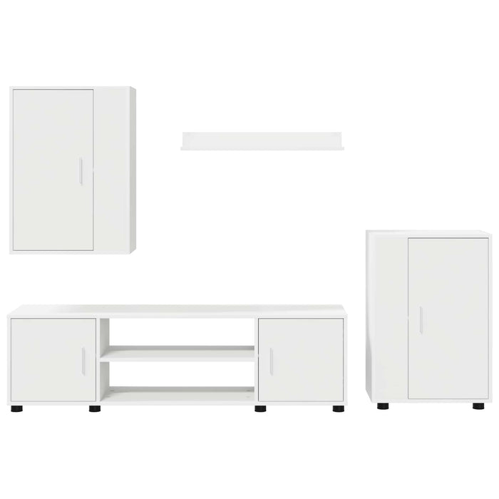 Set comodă TV Pe perete 4 pcs Alb Lemn compozit - WALTI WALTI