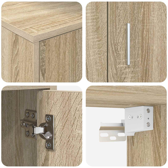 Set comodă TV Pe perete 4 pcs Stejar Sonoma Lemn compozit - WALTI WALTI