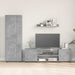 Set comodă TV Pe perete 4 pcs Gri din beton Lemn compozit - WALTI WALTI