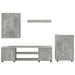Set comodă TV Pe perete 4 pcs Gri din beton Lemn compozit - WALTI WALTI