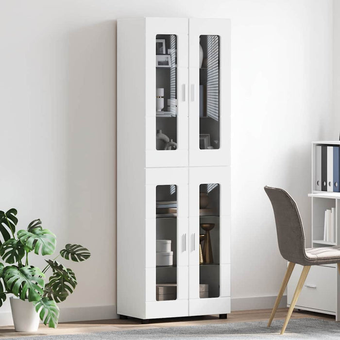Bufet cu raft cu depozitare Alb 60 x 35 x 182 cm Lemn compozit - WALTI WALTI