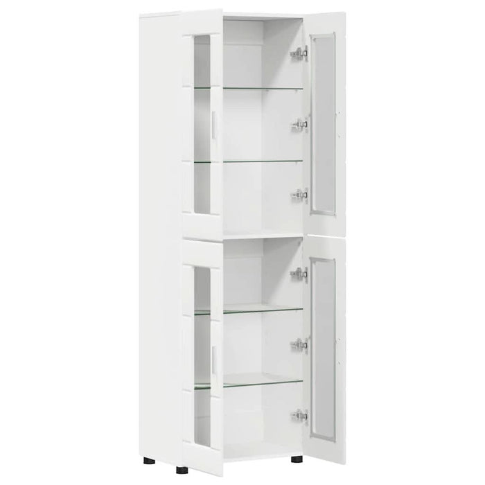 Bufet cu raft cu depozitare Alb 60 x 35 x 182 cm Lemn compozit - WALTI WALTI