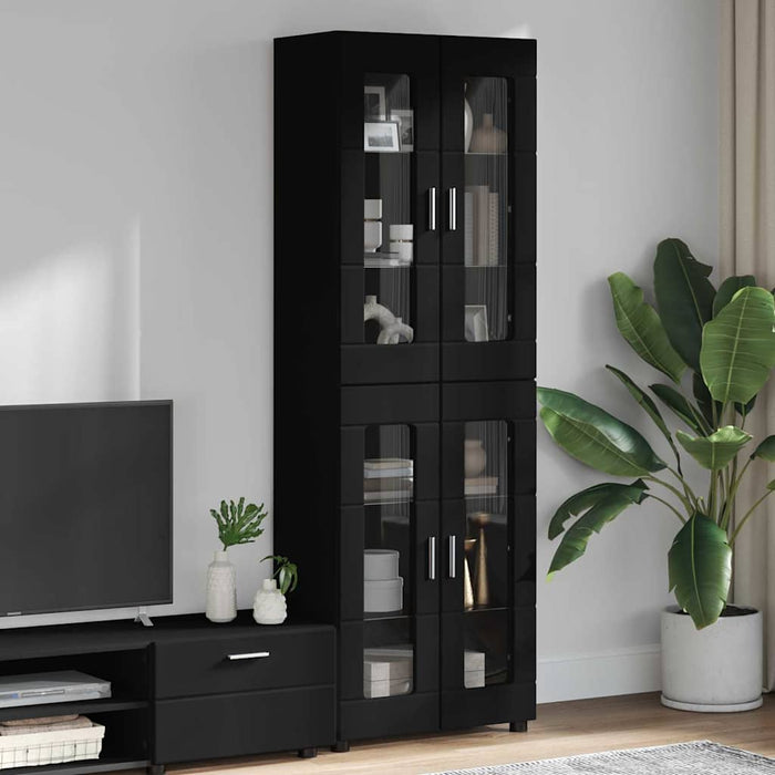 Bufet cu raft cu ușă Negru 60 x 35 x 182 cm Lemn compozit - WALTI WALTI