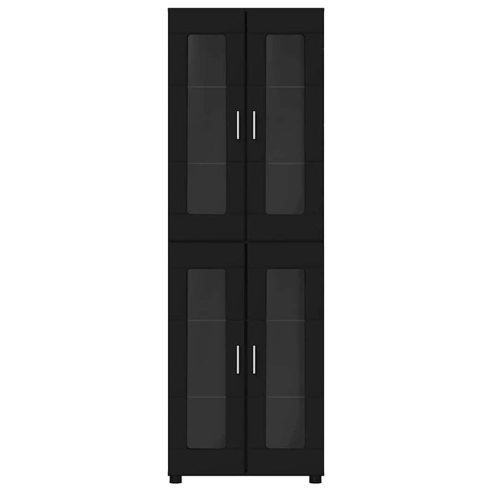 Bufet cu raft cu ușă Negru 60 x 35 x 182 cm Lemn compozit - WALTI WALTI