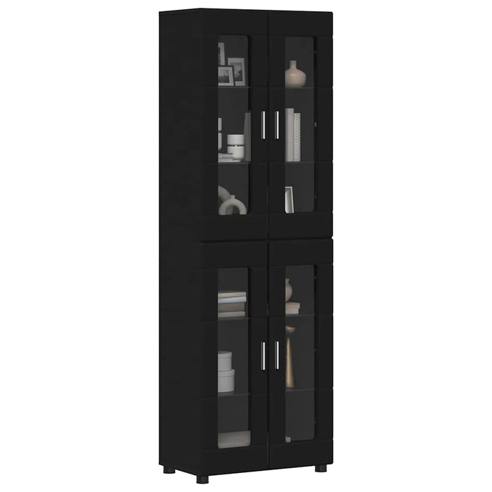 Bufet cu raft cu ușă Negru 60 x 35 x 182 cm Lemn compozit - WALTI WALTI