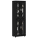 Bufet cu raft cu ușă Negru 60 x 35 x 182 cm Lemn compozit - WALTI WALTI